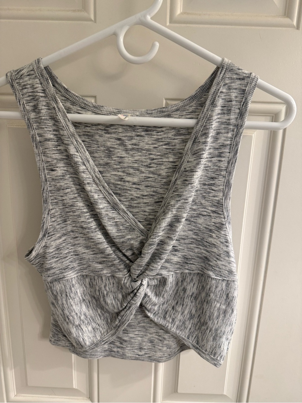 Free People Heather Gray Twist-Front Tank